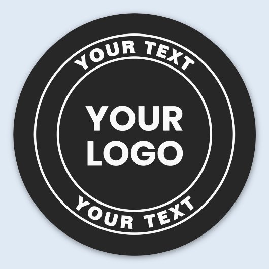 Your Uploaded Logo + Bold Circular Text Etiketten
