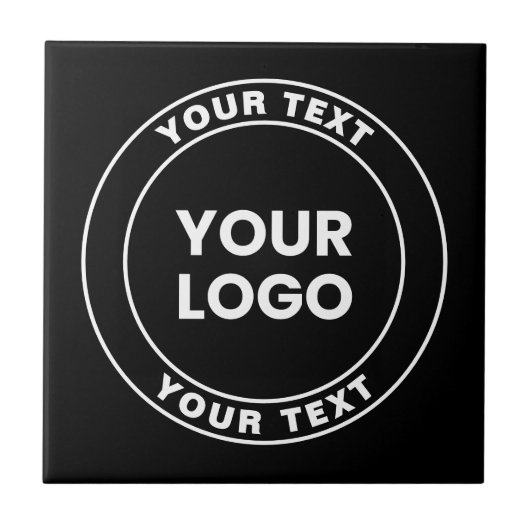 Your Uploaded Logo + Bold Circular Text Fliese (Vorderseite)