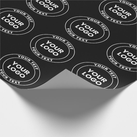 Your Uploaded Logo + Bold Circular Text Geschenkpapier (Ecke)