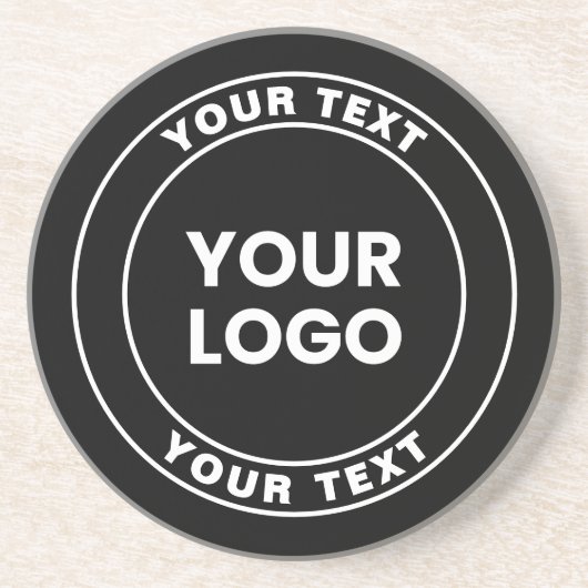 Your Uploaded Logo + Bold Circular Text Getränkeuntersetzer (Vorne)