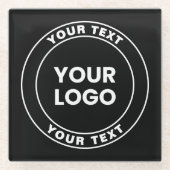 Your Uploaded Logo + Bold Circular Text  Glasuntersetzer (Vorderseite)