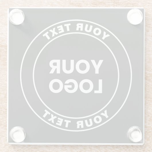 Your Uploaded Logo + Bold Circular Text  Glasuntersetzer (Rückseite)