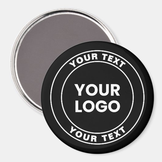 Your Uploaded Logo + Bold Circular Text Magnet (Vorderseite/Rückseite)