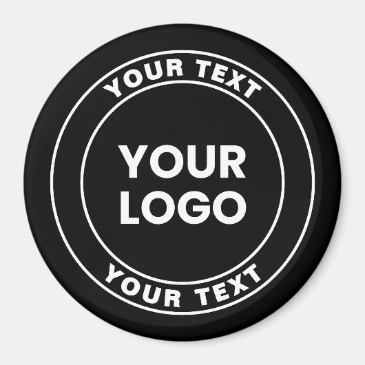 Your Uploaded Logo + Bold Circular Text  Magnet (Vorne)