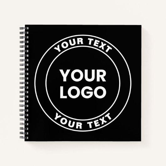Your Uploaded Logo + Bold Circular Text  Notizblock (Vorderseite)