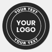 Your Uploaded Logo + Bold Circular Text  Runder Aufkleber (Vorderseite)