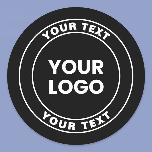Your Uploaded Logo + Bold Circular Text Runder Aufkleber