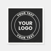 Your Uploaded Logo + Bold Circular Text  Serviette (Vorderseite)