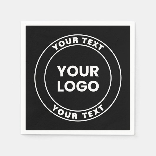 Your Uploaded Logo + Bold Circular Text  Serviette (Vorderseite)