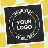 Your Uploaded Logo + Bold Circular Text  Serviette