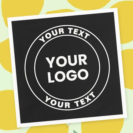Your Uploaded Logo + Bold Circular Text  Serviette
