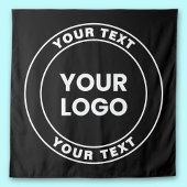 Your Uploaded Logo + Bold Circular Text  Wandteppich