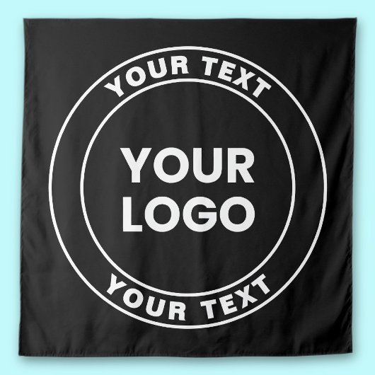 Your Uploaded Logo + Bold Circular Text  Wandteppich
