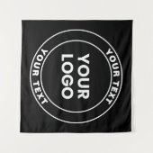 Your Uploaded Logo + Bold Circular Text  Wandteppich (Vorderseite (Horizontal))