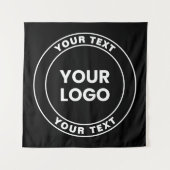 Your Uploaded Logo + Bold Circular Text  Wandteppich (Vorderseite)