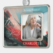 Your Wings Were Ready Red Cardinal Memorial Photo  Rahmen-Ornament Silber (Links)