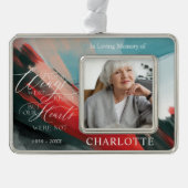 Your Wings Were Ready Red Cardinal Memorial Photo  Rahmen-Ornament Silber (Vorderseite)