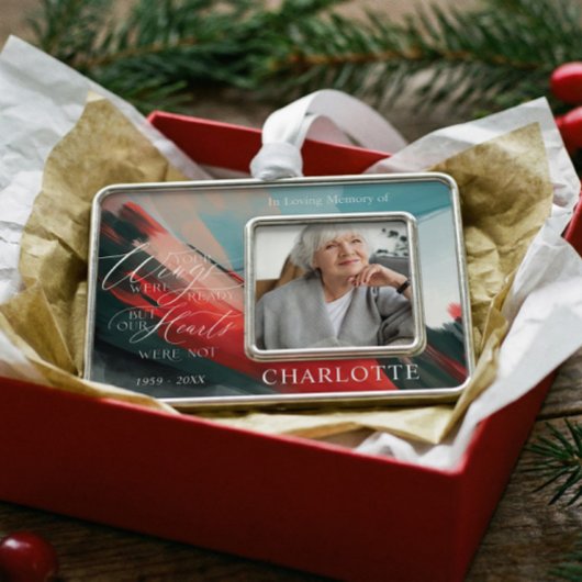 Your Wings Were Ready Red Cardinal Memorial Photo  Rahmen-Ornament Silber