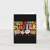 Your Words Speech Therapy Language Pathologist Slp Karte (Vorderseite)