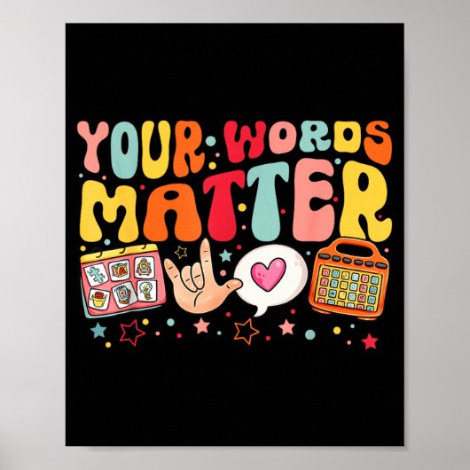 Your Words Speech Therapy Language Pathologist Slp Poster (Vorne)