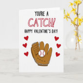 Youre A Catch Baseball Valentines Card Karte (Gelbe Blume)