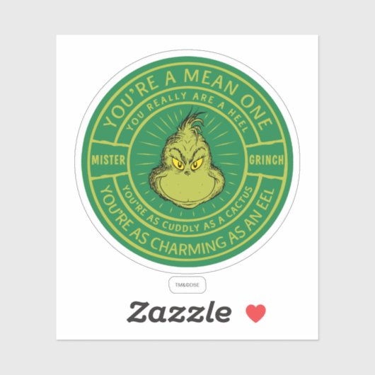 You're a Mean One Mister Grinch Badge Aufkleber (Blatt)