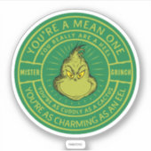 You're a Mean One Mister Grinch Badge Aufkleber (Vorderseite)