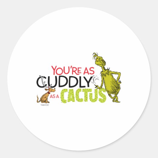 Youre As Cuddly As A Cactus Quote Runder Aufkleber (Vorderseite)