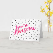 You're Awesome - Dotted Greeting Card Karte (Gelbe Blume)