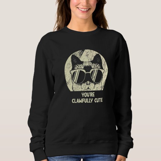 You're Clawfully Cute Cat  Couples Kitten Sweatshirt (Vorderseite)