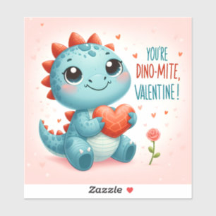 Youre Dinomite Valentine Niedlich Dinosaurier Lieb Aufkleber