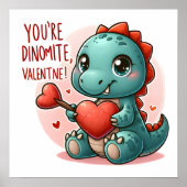 Youre Dinomite Valentine Niedlich Dinosaurier Lieb Poster (Vorne)