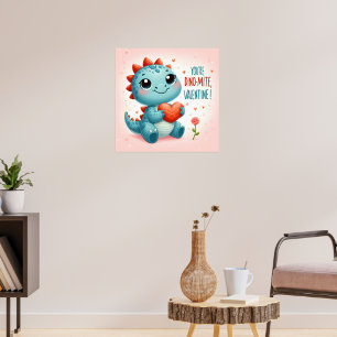Youre Dinomite Valentine Niedlich Dinosaurier Lieb Poster