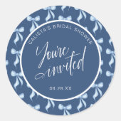 You're Invited Bow Bridal Shower Envelope Seals Runder Aufkleber (Vorderseite)
