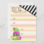 "You're Invited" Neon Cactus Invitation Einladung (Rückseite)