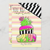 "You're Invited" Neon Cactus Invitation Einladung (Vorne/Hinten)