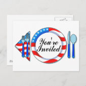 Youre Invited (Red White Blue) Einladungspostkarte (Vorne/Hinten)