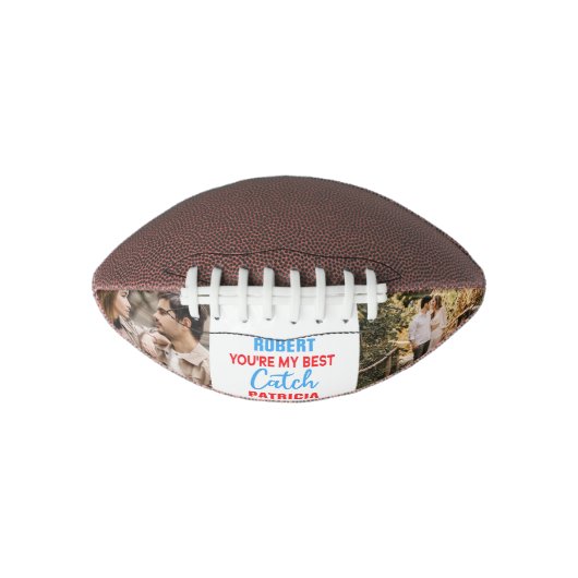 You're My Best Catch Custom 2 Photo Couple Names F Football (Vorderseite)