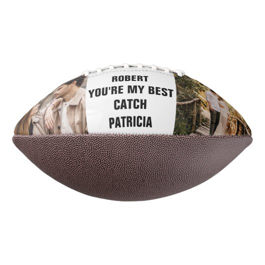 You're My Best Catch Custom 2 Photo Couple Names Football (Gedreht 270)
