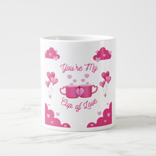 You're My Cup of Love – Romantic Gift Art Print Jumbo-Tasse (Vorderseite)