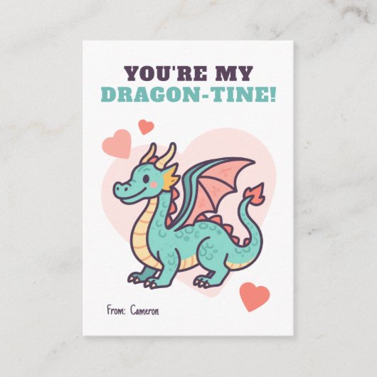 You're My Dragon-Tine Kids Valentine Mitteilungskarte (Vorderseite)