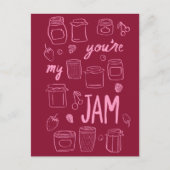 YOURE MY JAM Niedlich Jars Illustration Valentine Postkarte (Vorderseite)