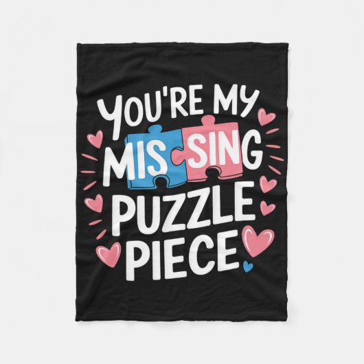 You're My Missing Puzzle Piece Valentine Matching Fleecedecke (Vorderseite)