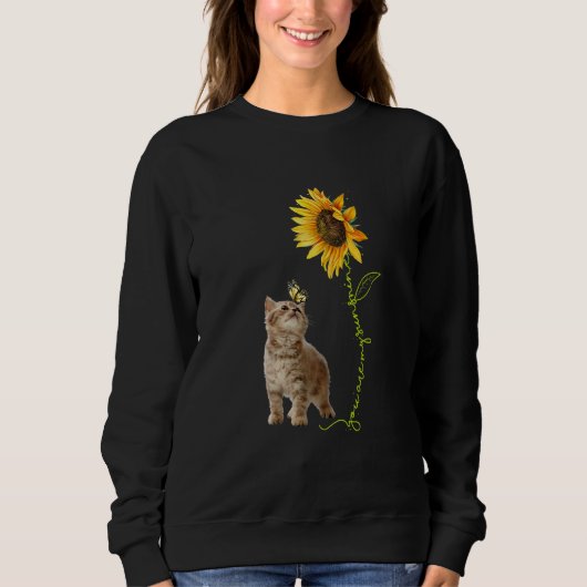 You're My Sunshine Sunflower Brown Baby Cat Play B Sweatshirt (Vorderseite)