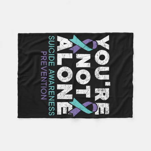 Youre Not Alone Depression Suicide Prevention Awar Fleecedecke (Vorderseite (Horizontal))