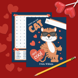 You're One Cool Cat Kids Valentine's Day Card