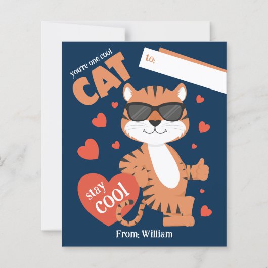 You're One Cool Cat Kids Valentine's Day Card (Vorderseite)