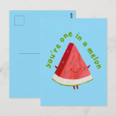 Your'e One in a Melon Cute Funny Watermelon Pun  Postkarte (Vorne/Hinten)