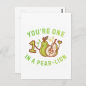 You're One In A Pear-Lion Pear Pun Postkarte (Vorne/Hinten)