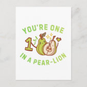 You're One In A Pear-Lion Pear Pun Postkarte (Vorderseite)